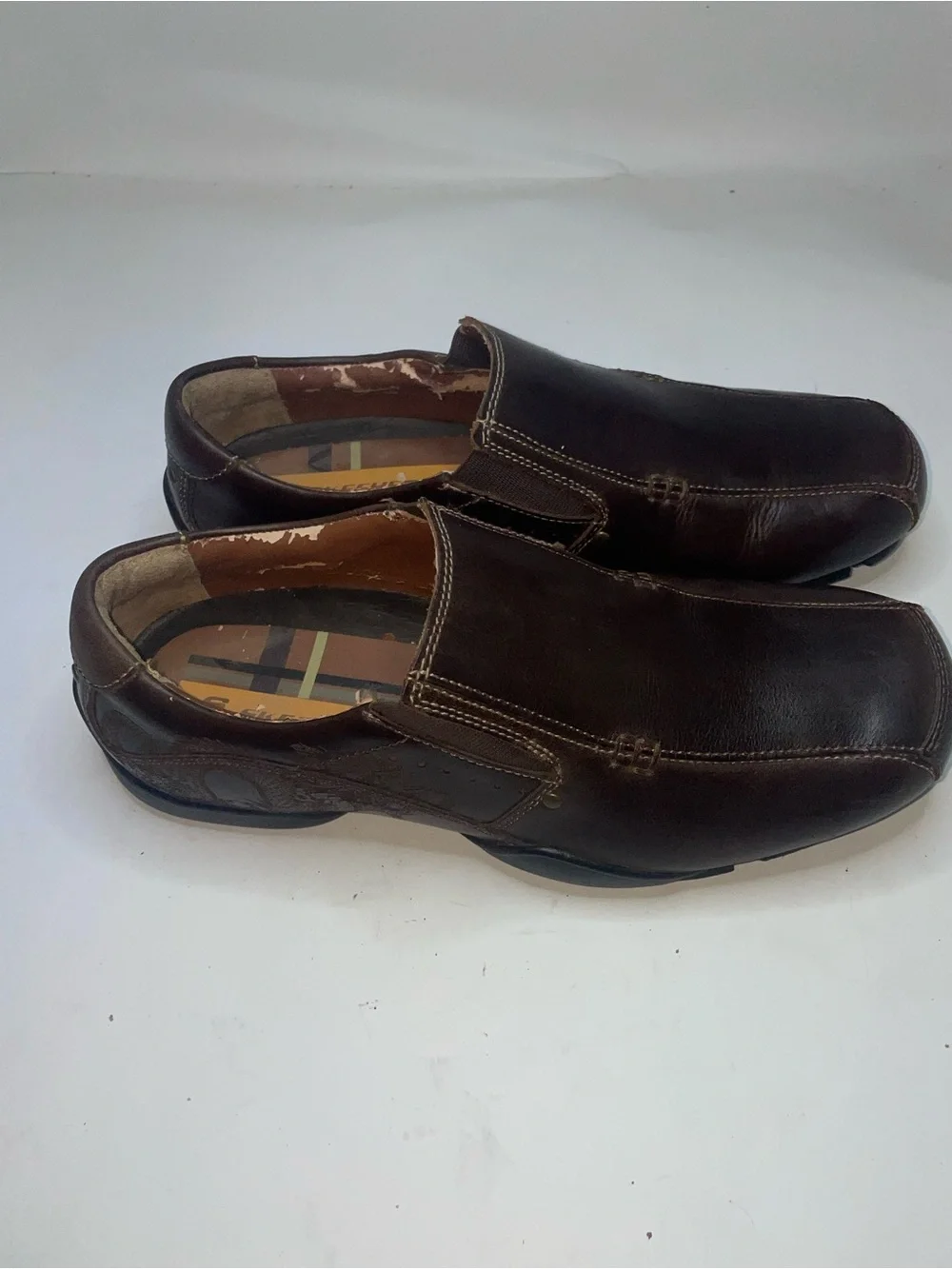 Skechers Men's Slip-On Dragon Embossed Leather Loafers - Dark Brown